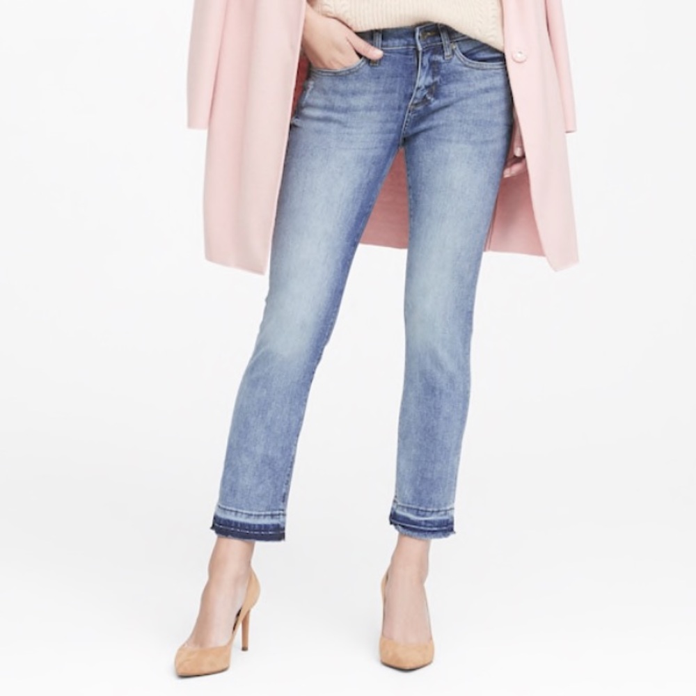 Banana Republic Straight Frayed Crop Jeans